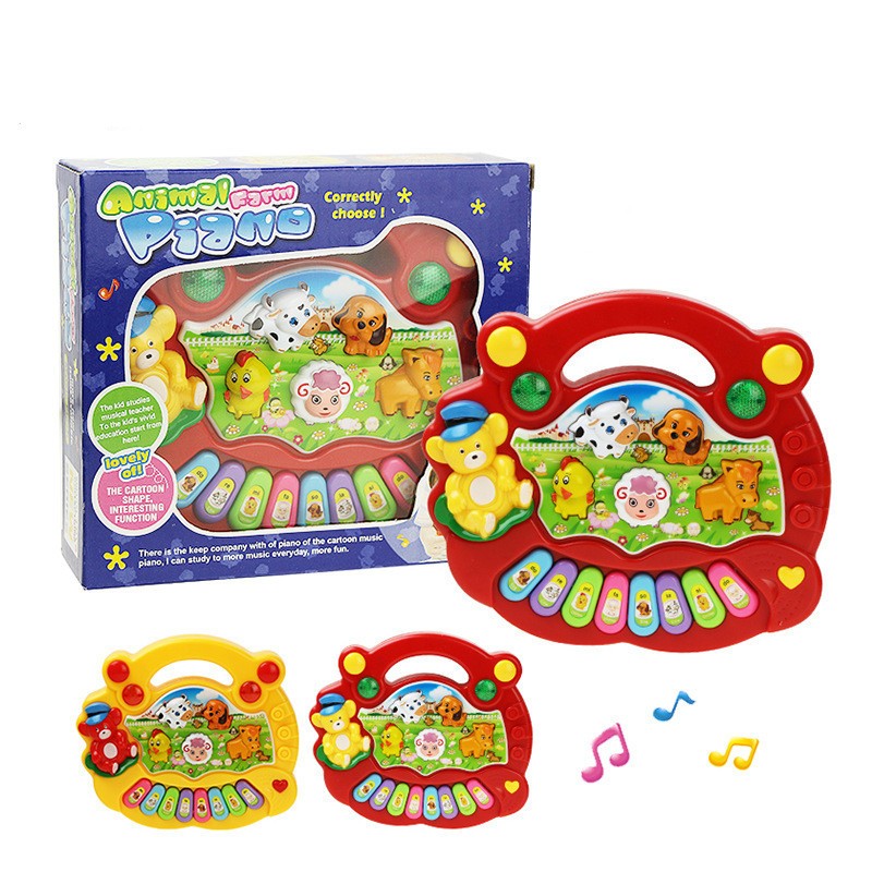 Multifunctional Kid Cartoon Animals Keyboard with Lighting and Music, Educational Toy for Toddlers
