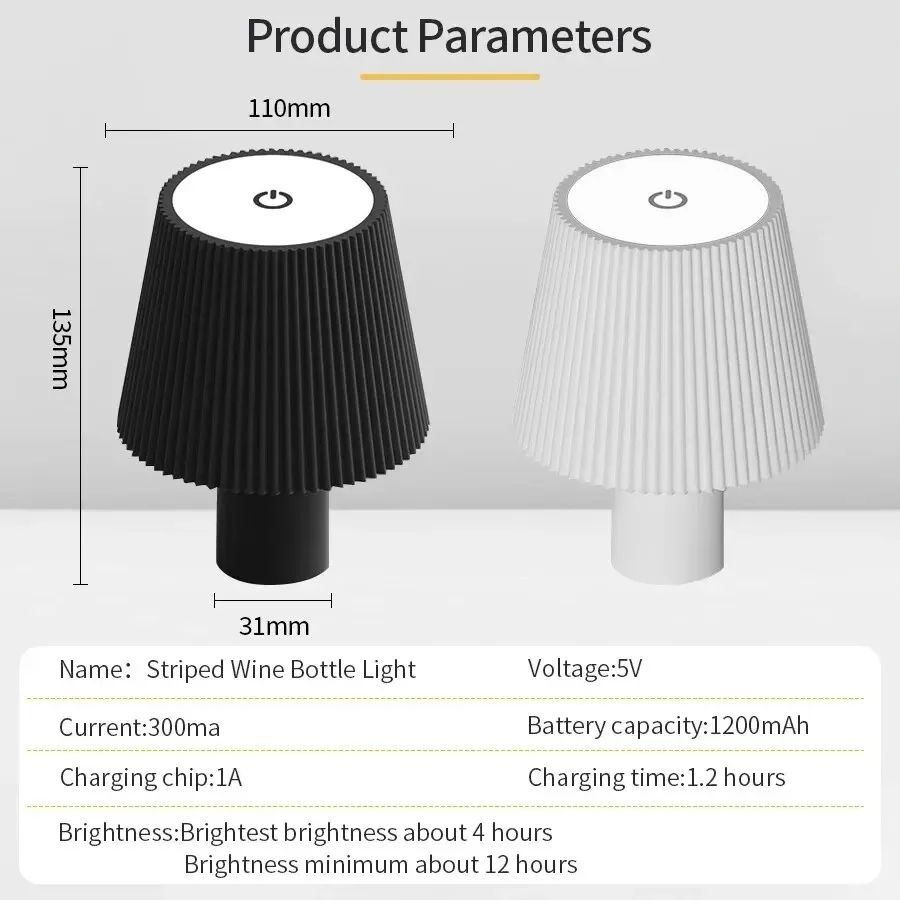 RGB Rechargeable LED Bottle Table Lamp – Touch Control Dimmable Wireless Wine Bottle Light