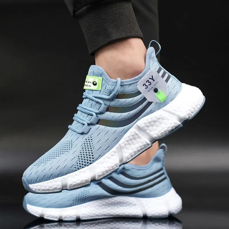 Mens Breathable Mesh Sneakers - Lightweight Walking & Running Shoes with Rubber Grip