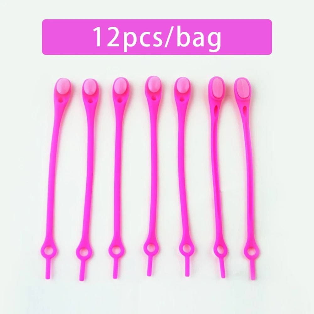 Elastic No-Tie Silicone Shoelaces 12-Piece Multi-Pack