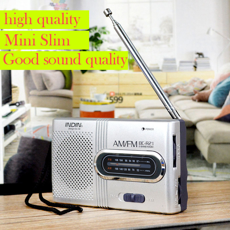Ultra-Thin Handheld Radio Receiver Player with Built-In Speaker & Headphones  Lightweight and Compact