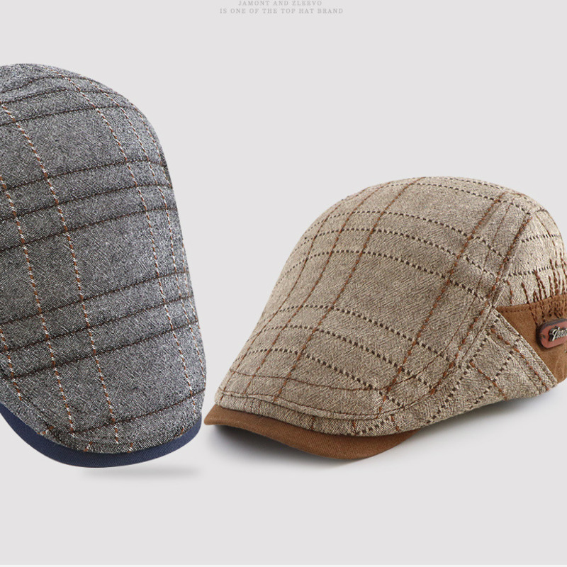 Adult Cap Spring Summer and Autumn, Men Cotton Flat Peak Hat, Dad Casual Newsboy Painter Hats, Lady Fashion Beret