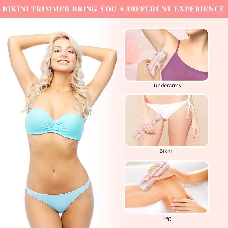 2 in 1 Electric Razor and Bikini Trimmer for Women Portable Epilator