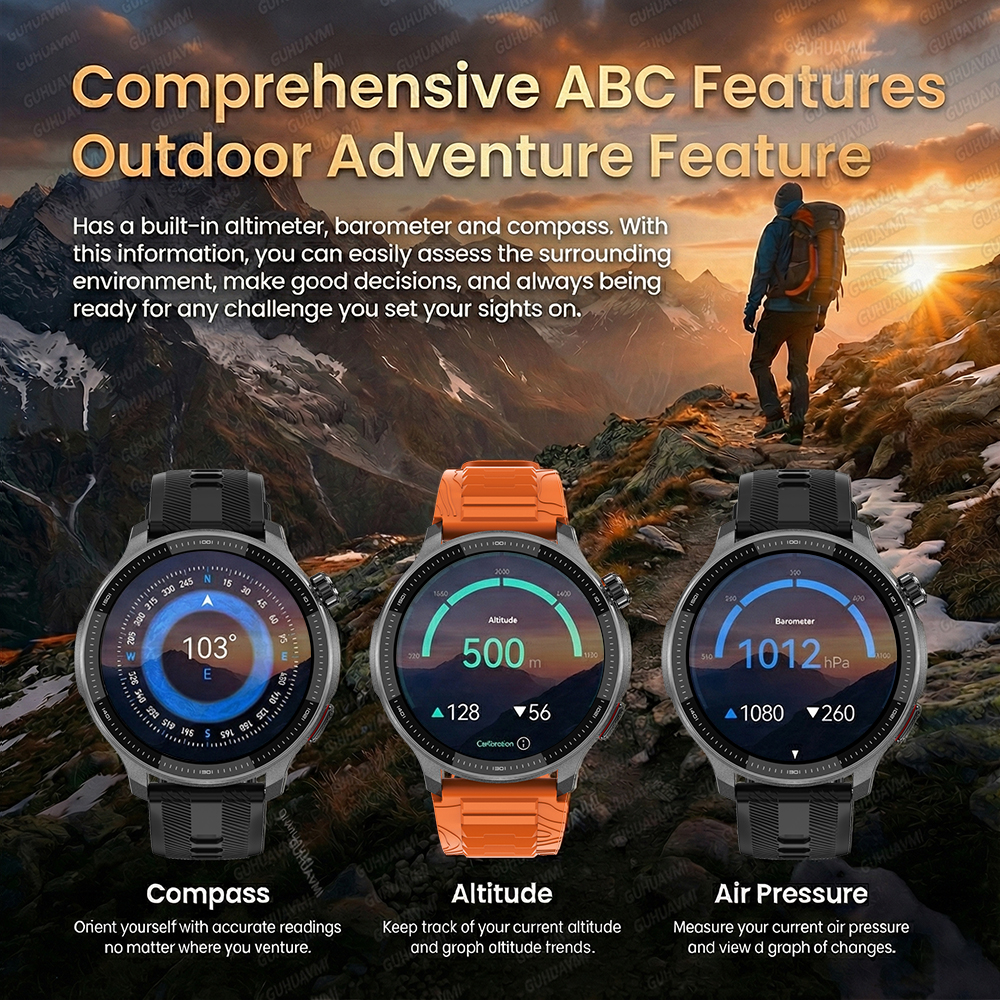 GPS Smartwatch with Offline Maps Waterproof Fitness Tracking Watch