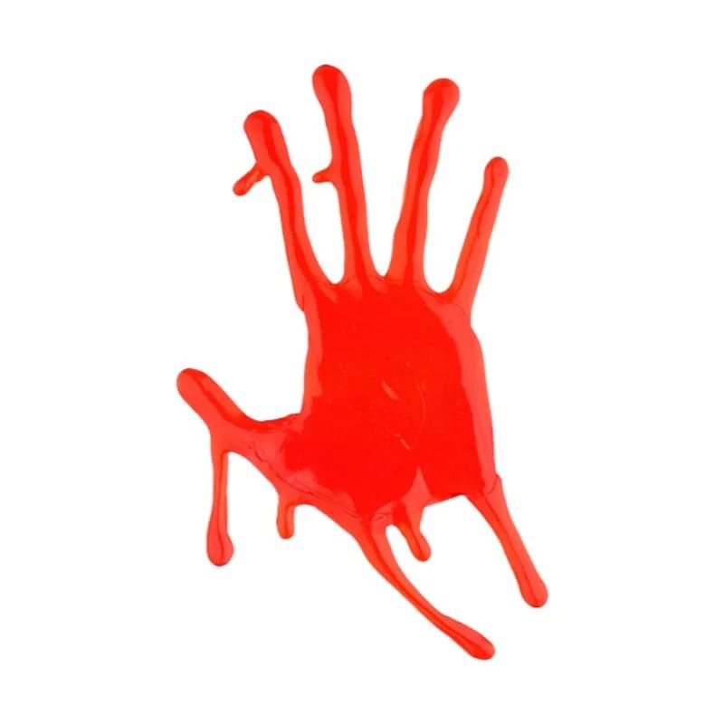 Static Cling Halloween Window Sticker With Blood Handprint Design