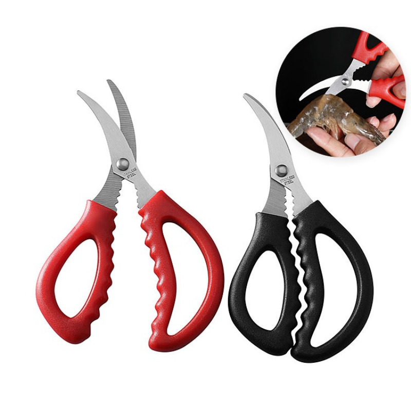 Kitchen Scissors Shrimp Peeler, Seafood Tools for Lobster, Crab, and Shrimp, Easy Food Prep with Elbow Design