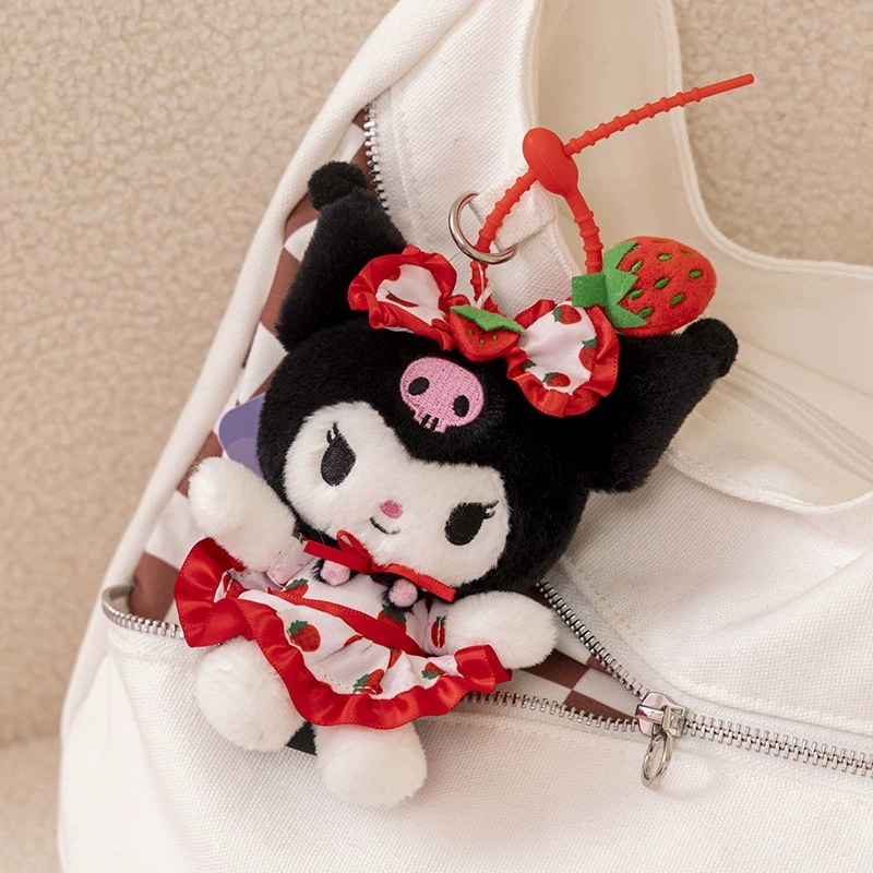 Authentic Sanrio Hello Kitty Kuromi Plush Doll Keychain Cute Christmas Gift Pendant