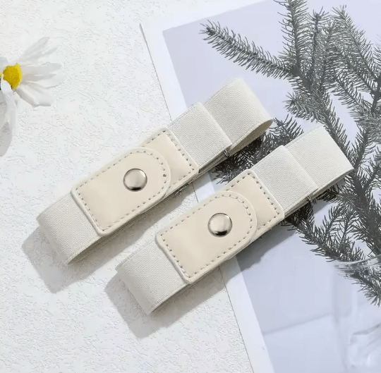 Unisex No Buckle Elastic Stretch Belt Set Adjustable Invisible Fit