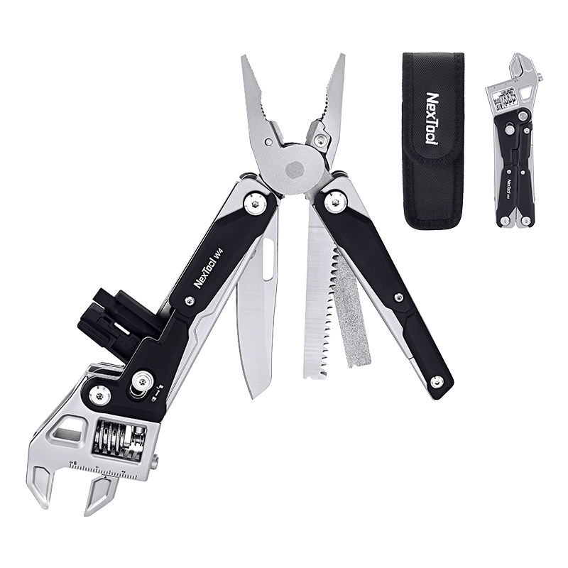 Light Multitool Wrench Adjustable Ratchet Wrench, Folding Pliers, and Spanner for Outdoor Camping & EDC Use