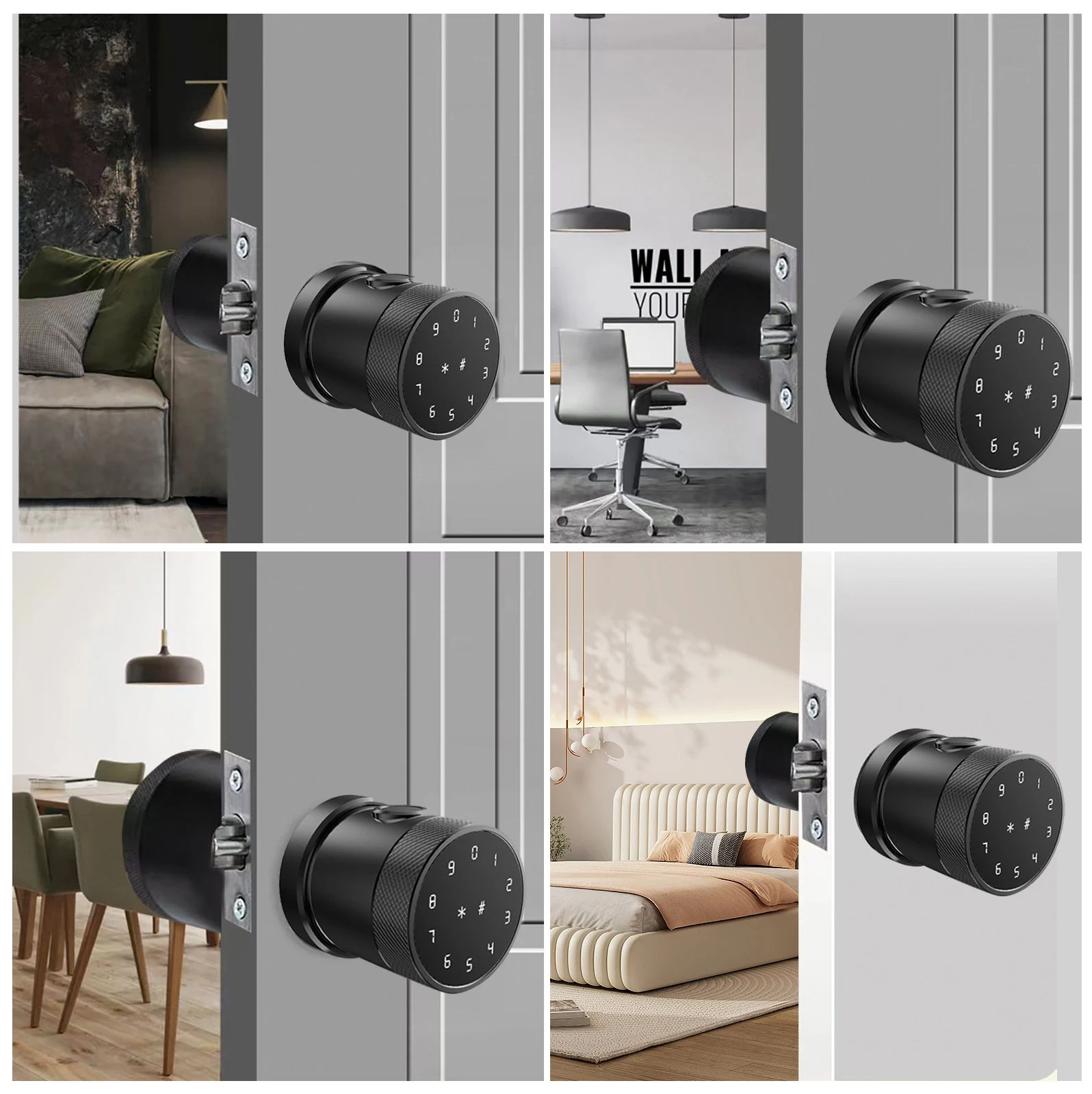 5-in-1 Smart Door Lock, Keyless Entry, Biometric Fingerprint & Remote Control Password