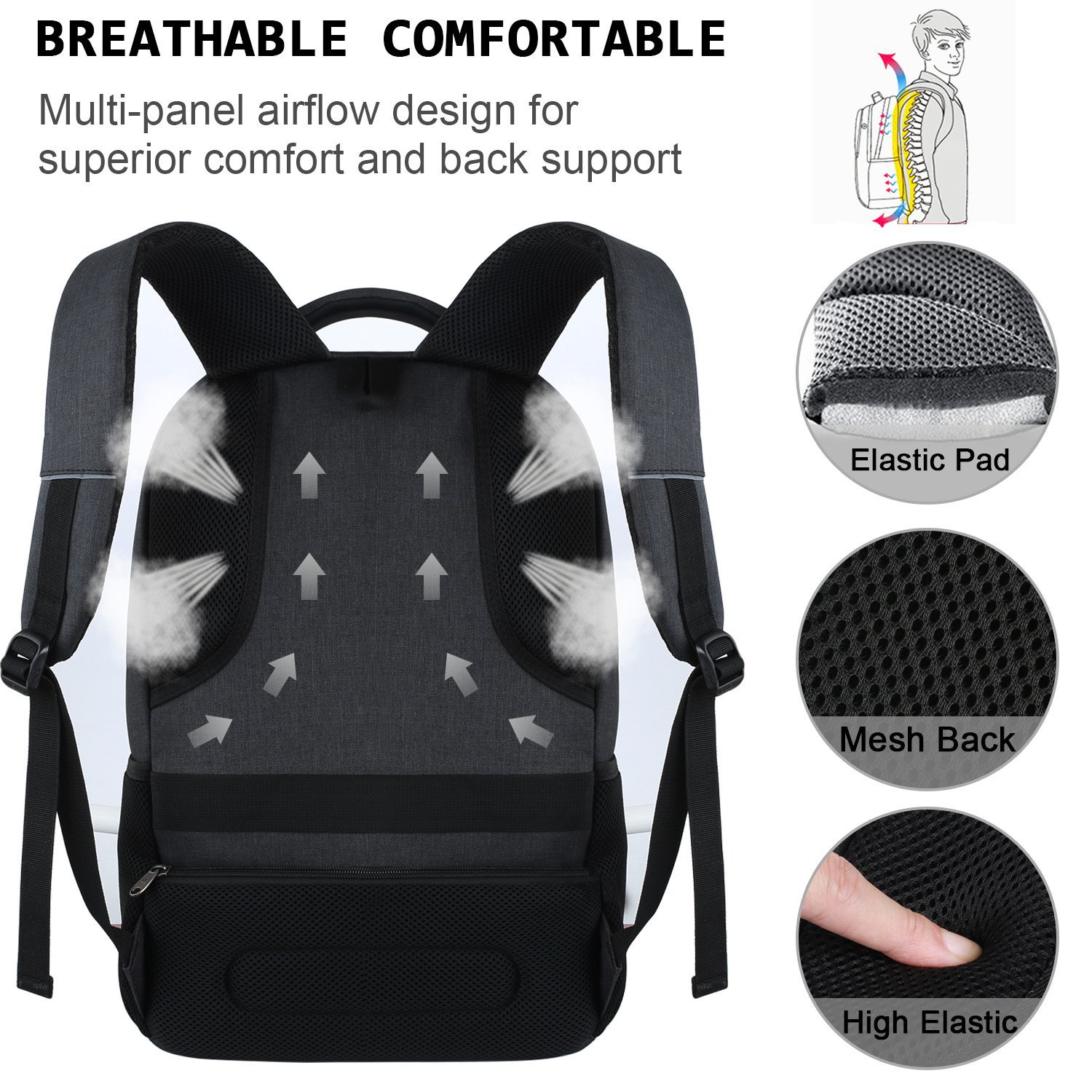 Waterproof Camera Backpack with Laptop Sleeve Large Capacity Travel Hiking Gear Bag
