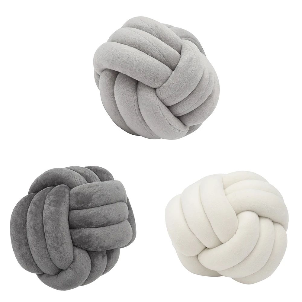 Knotted Plush Ball Throw Pillow