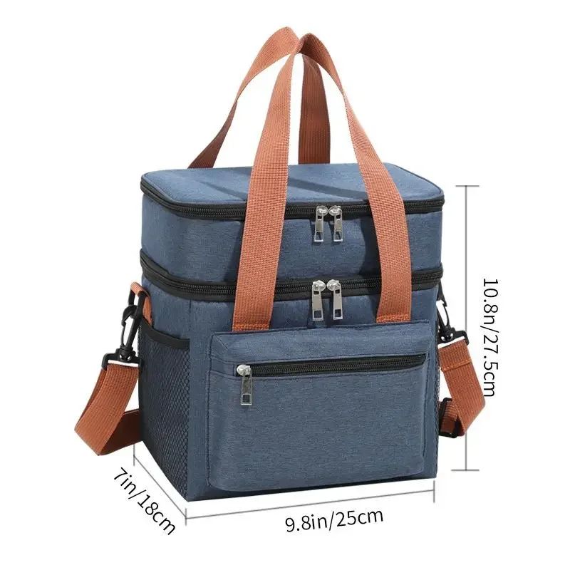 Double Layer Large Capacity Thermal Lunch Bag
