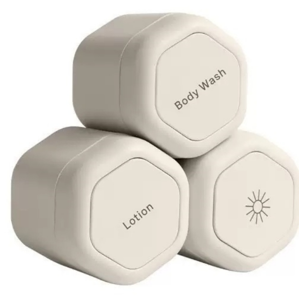 Magnetic Travel Toiletry Containers Set Leakproof Refillable Cosmetic Jars