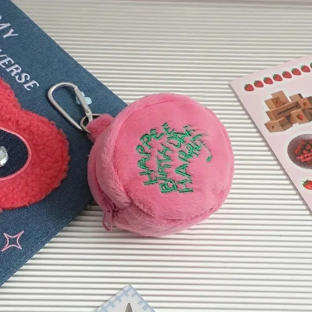 Pink Mini Plush Coin & Earphone Purse
