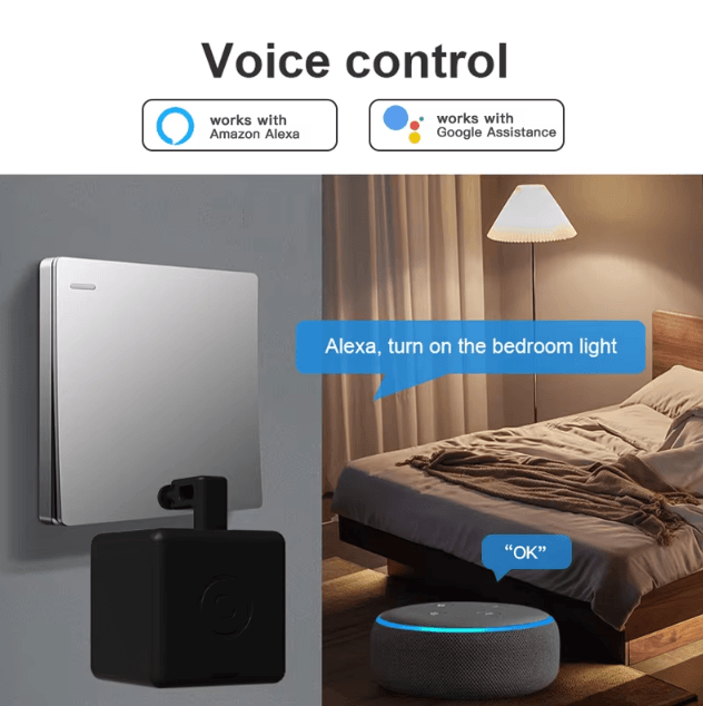 Tuya ZigBee Smart Fingerbot Switch Bot – Wireless Button Pusher Robot for Garage, Curtains & Appliances with Alexa & Goo