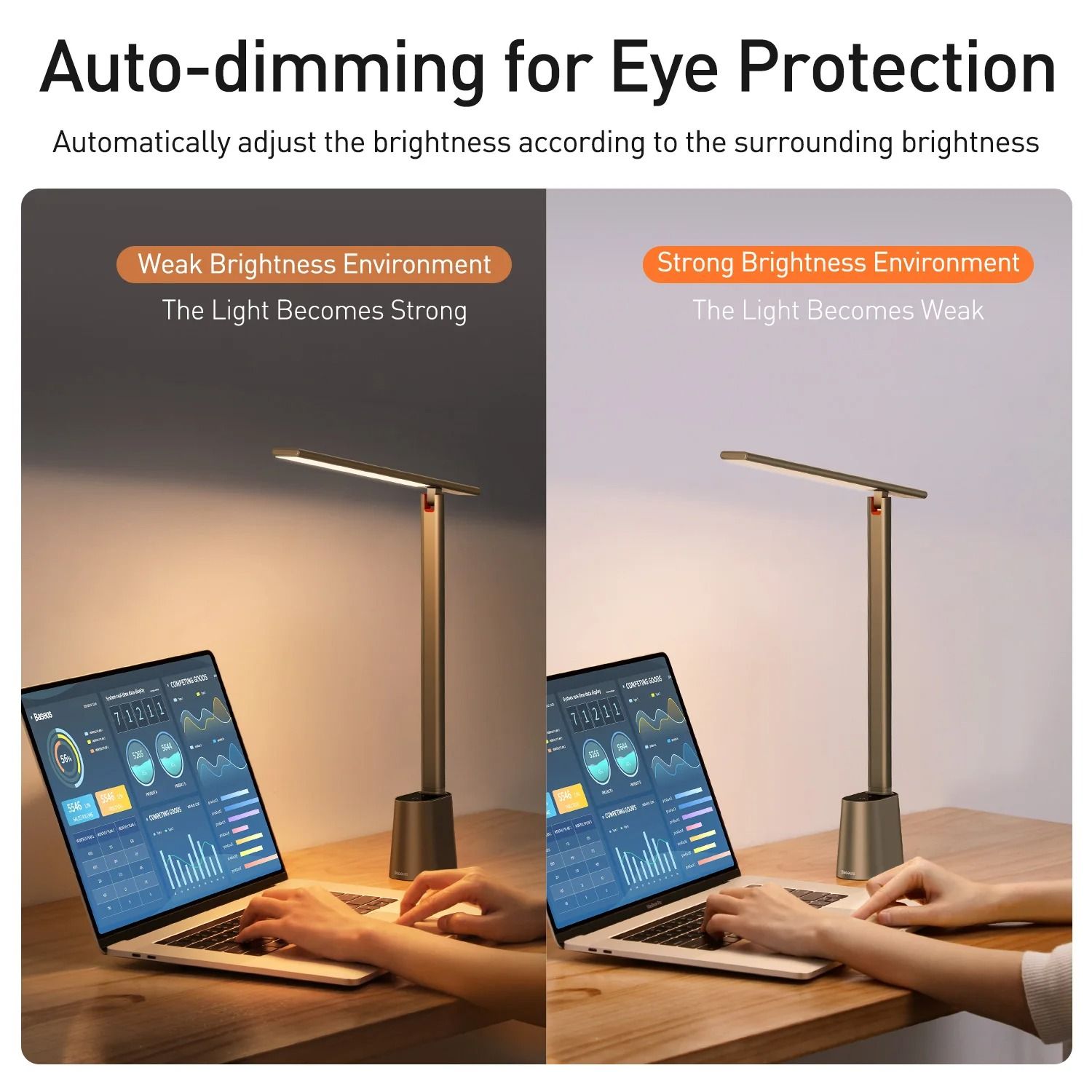 Smart Eye Protection Desk Lamp – Adaptive Brightness & High-CRI Study Light