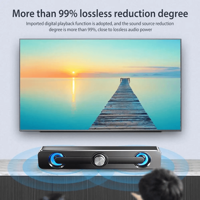 Salange Bluetooth Sound Bar with Stereo Speakers for PC Laptop and Projector