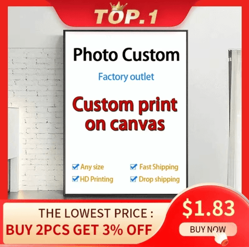 Artify Custom Canvas Wall Art – Personalized HD Photo Print Poster (Large Size)