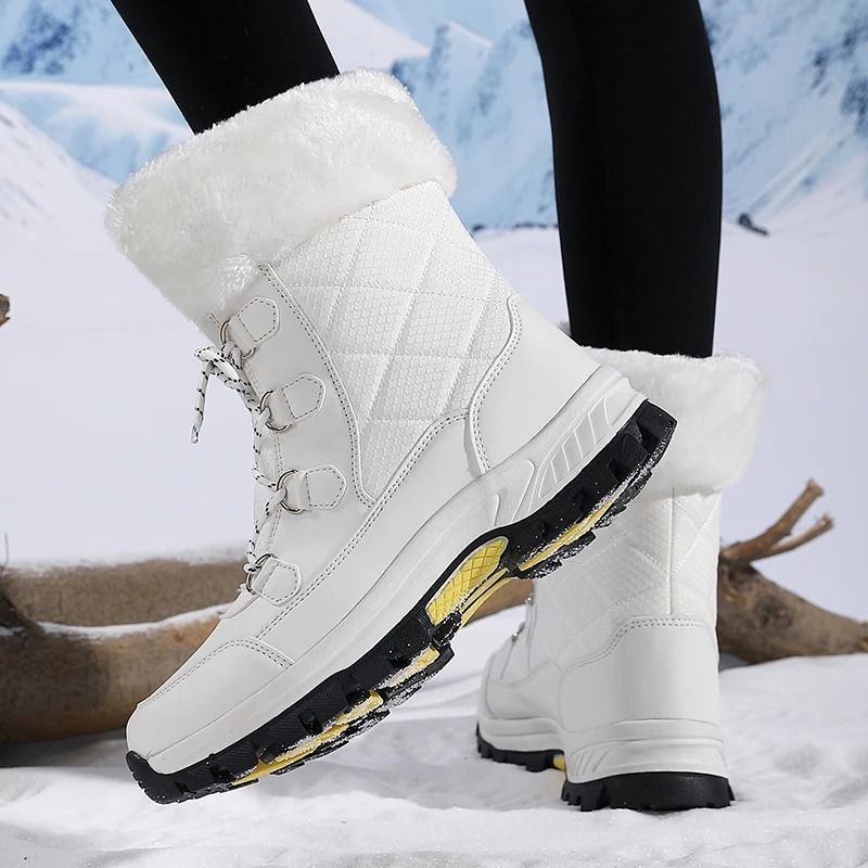 Womens Winter Snow Boots Warm Velvet Lined Non Slip Wide Toe Footwear