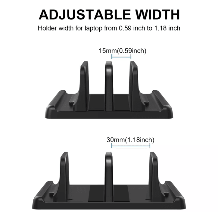Adjustable Vertical Laptop Stand Holder Space-Saving 4 in 1 Desktop Dock