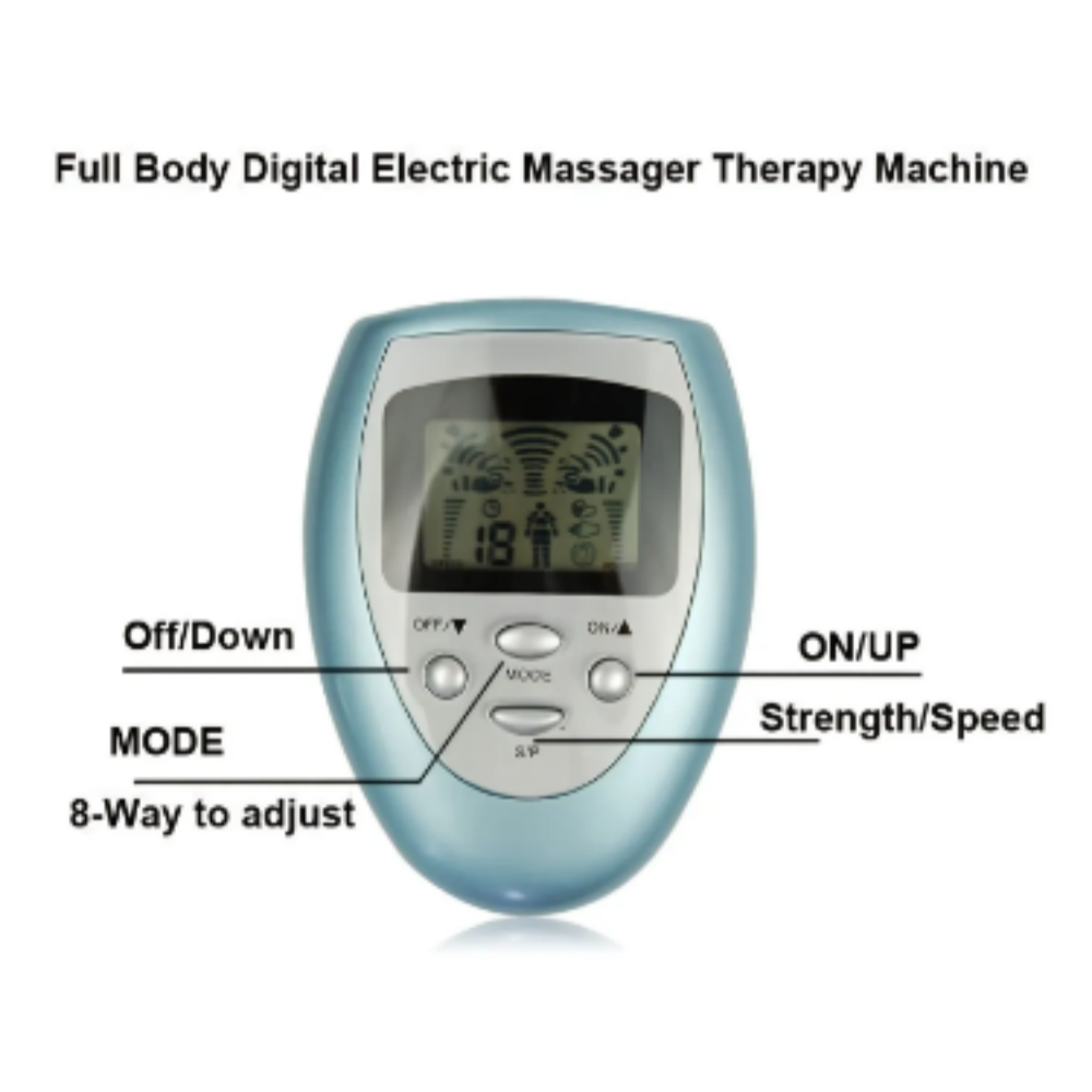 Micro Current Full Body Electric Massager, 8 Modes with LED Display for Pain Relief & Muscle Relaxation