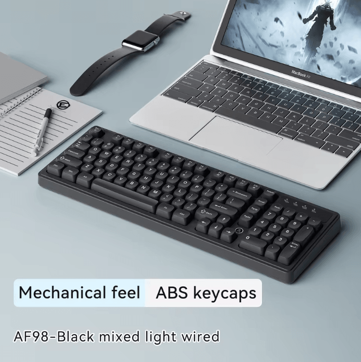 AJAZZ AF98 Wired and Wireless Keyboard with Three Mode RGB and Long Battery Life