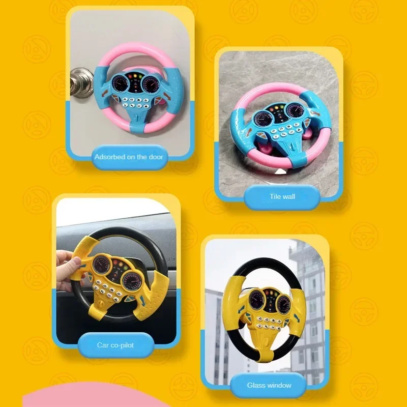 Infant Shining Simulation Steering Wheel Toy, Kids Early Education Stroller Toy with Sound Effects