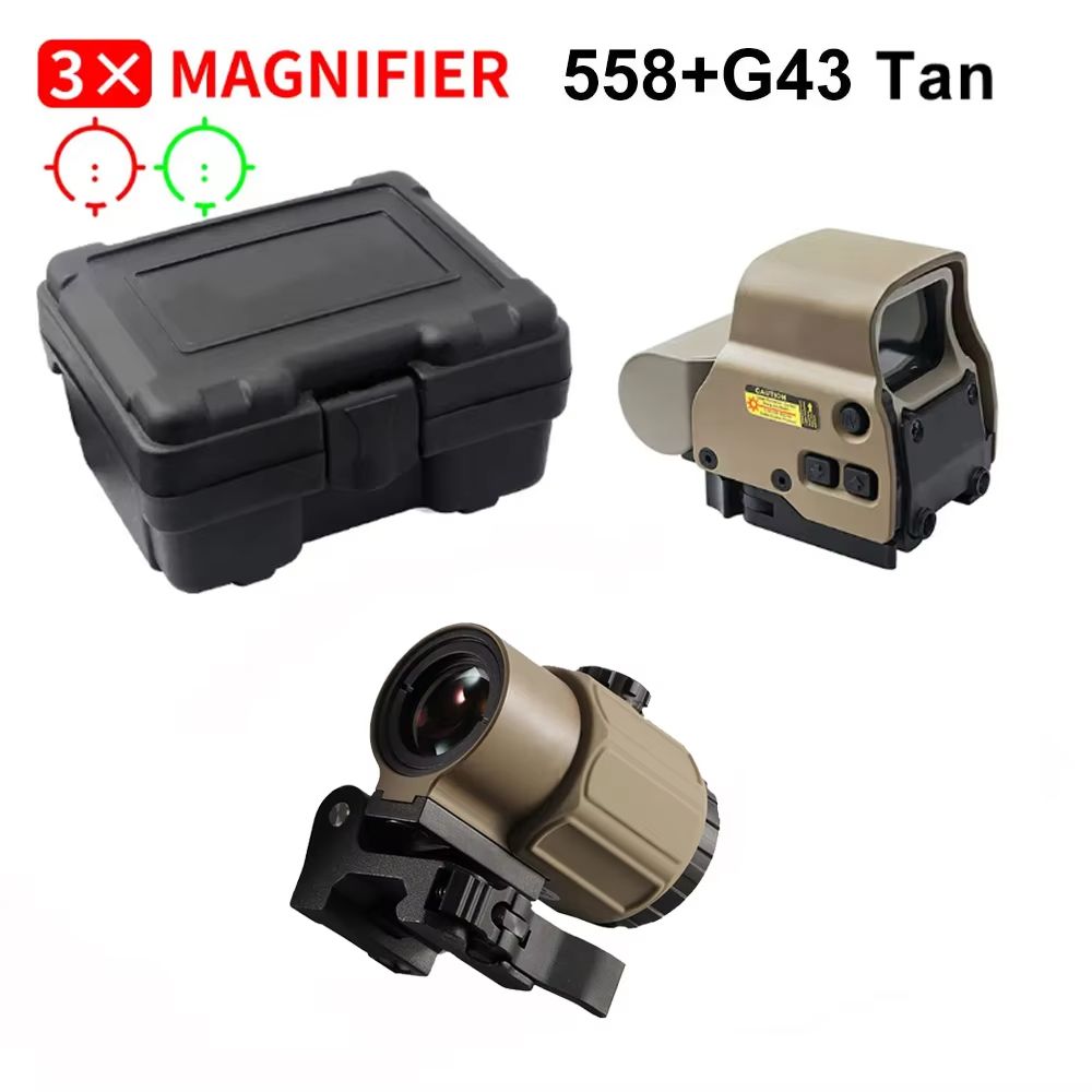 Tactical 558+G43 Holographic Red Dot Sight with 20mm Rail Mount & Quick Detach Lever – Hunting & Airsoft Optic