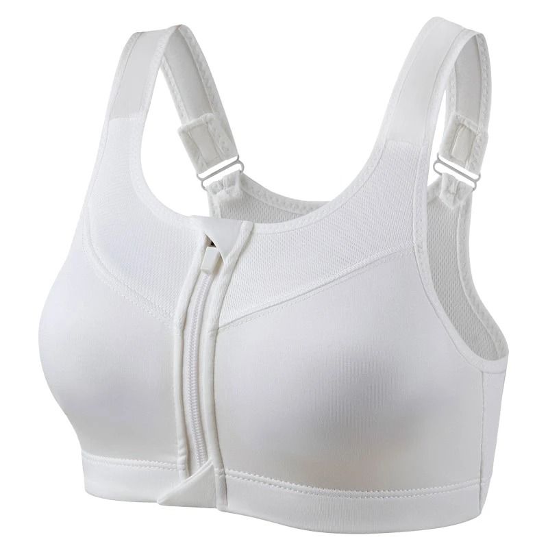 Popular Women's Front Zipper Sports Bra Shockproof Yoga Push Up Sportswear