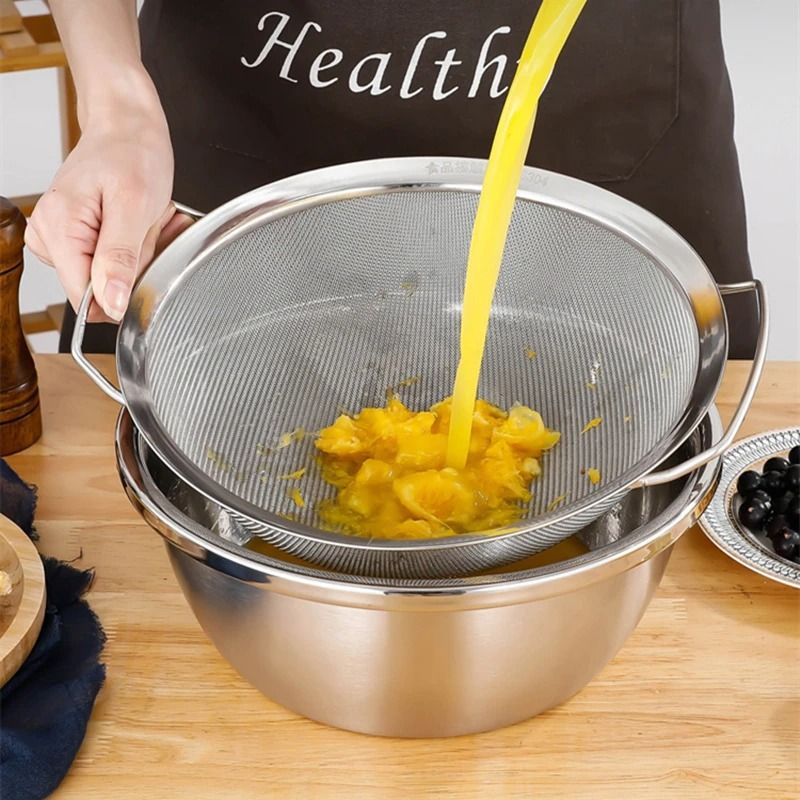 Stainless Steel Mesh Strainer Basket with Double Handles