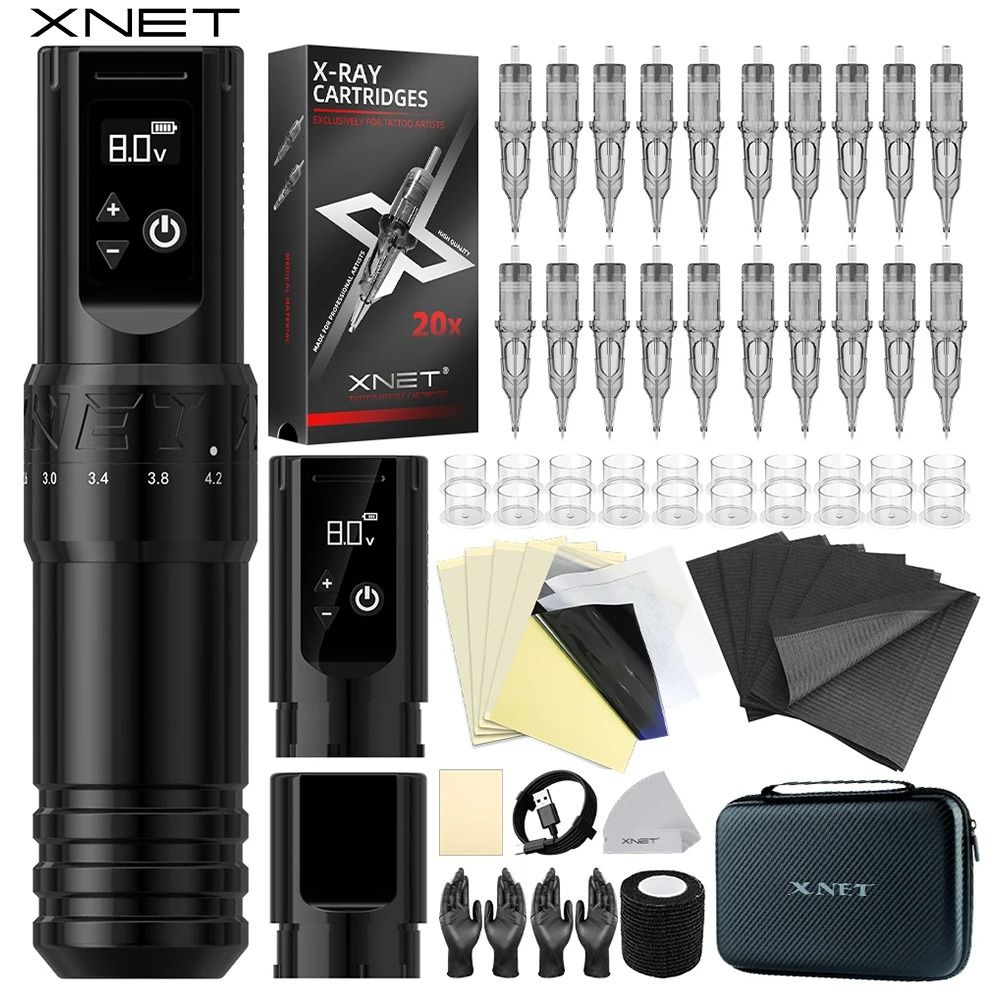 XNET T1 Wireless Tattoo Machine Pen Kit with Adjustable Stroke