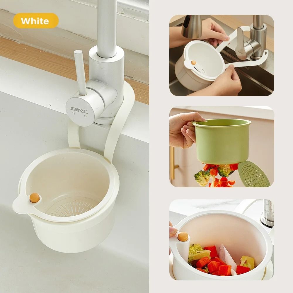 Sink Hanging Strainer Basket with Openable Bottom Cover