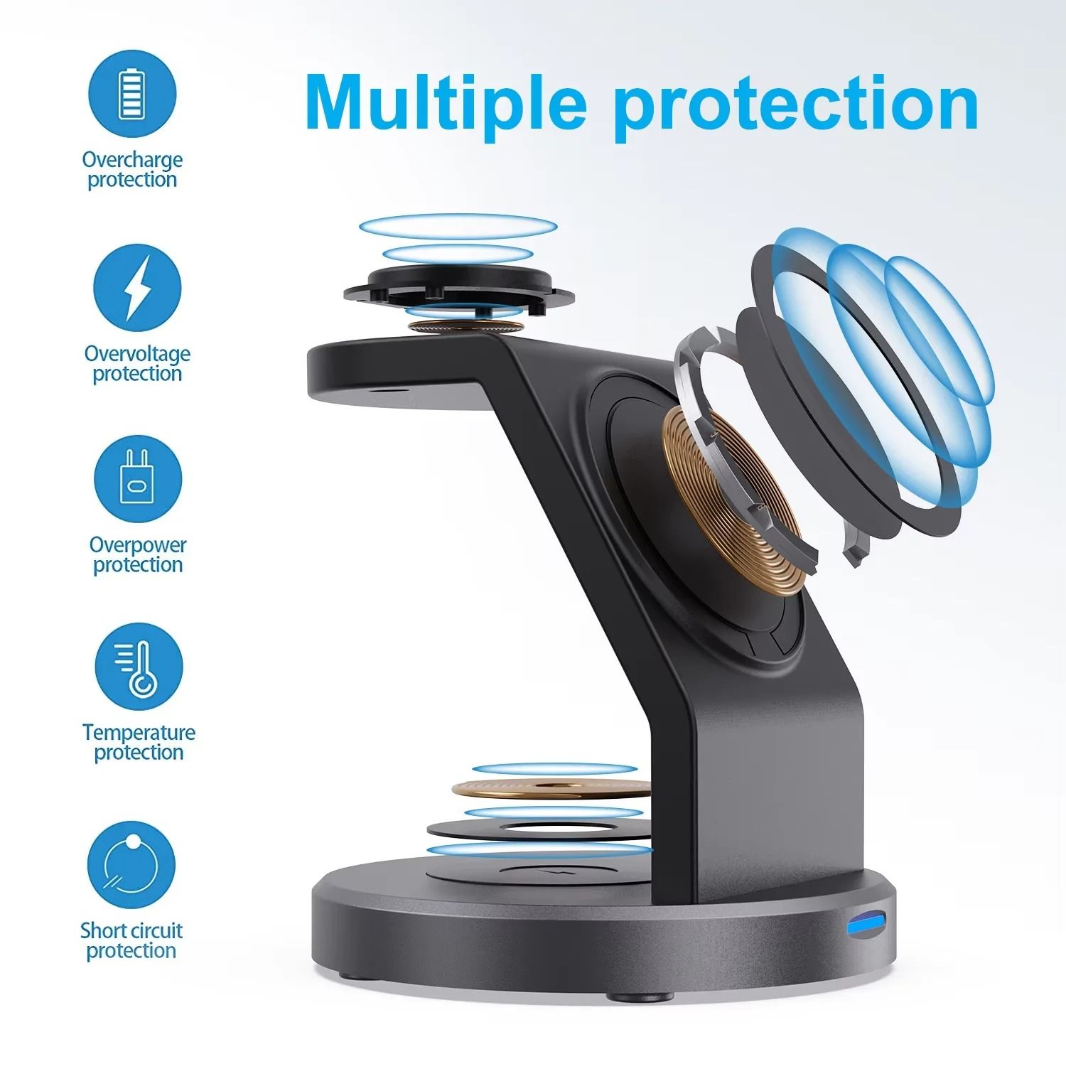3-in-1 Magnetic Wireless Charger – High-Speed MagSafe Charging Station