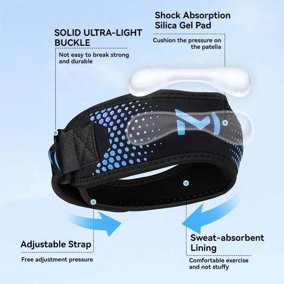 Adjustable Patella Knee Strap Patellar Tendon Support Band for Running Basketball and Fitness