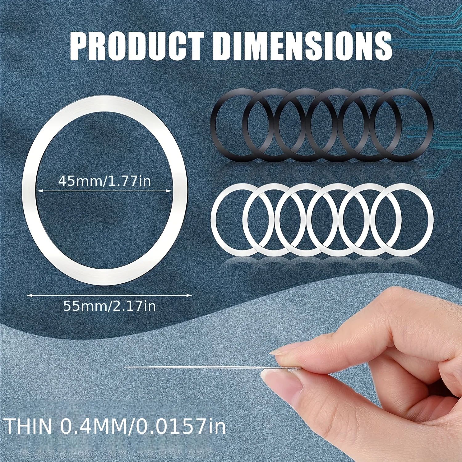 Magnetic Charging Ring Adhesive Plates Set