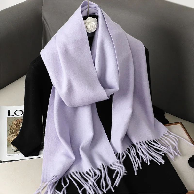 Luxe Winter Cashmere-Feel Women's Scarf Shawl with Tassels