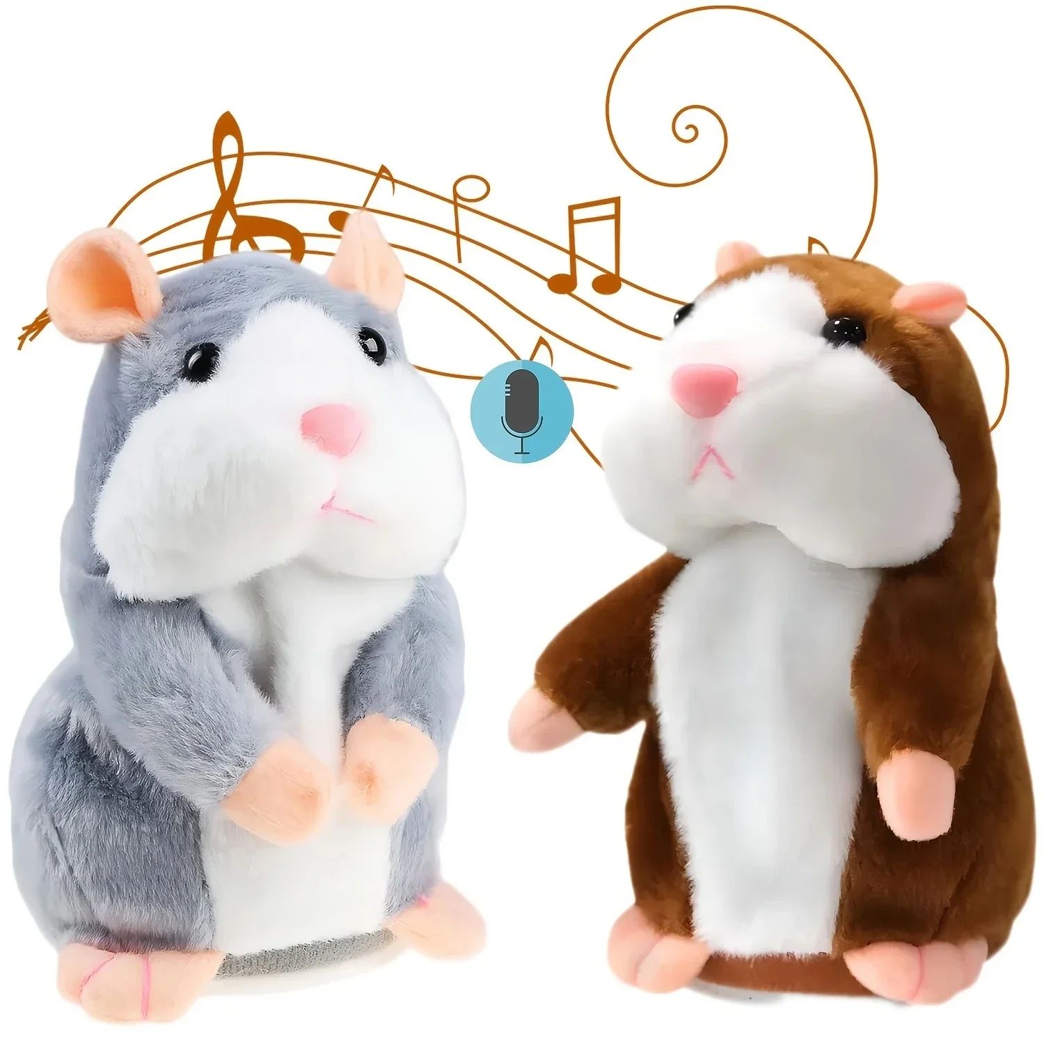 Talking Hamster Plush Toy - Voice Repeater & Nodding Doll, Funny Interactive Kids Gift for Toddlers, Soothing Play Pal