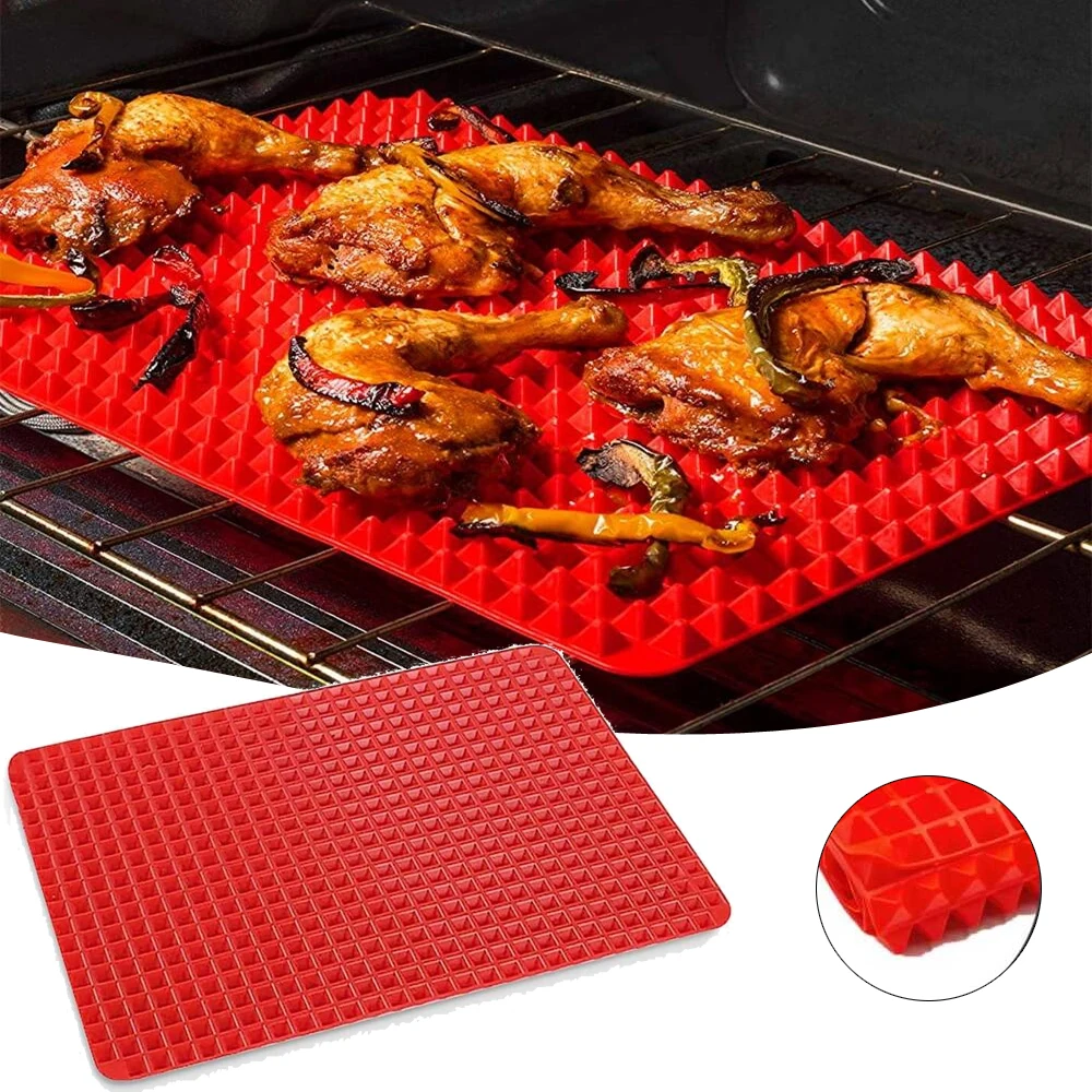 Non-Stick Silicone Baking Mat with Grid – Heat-Resistant, Versatile BBQ & Oven Mat