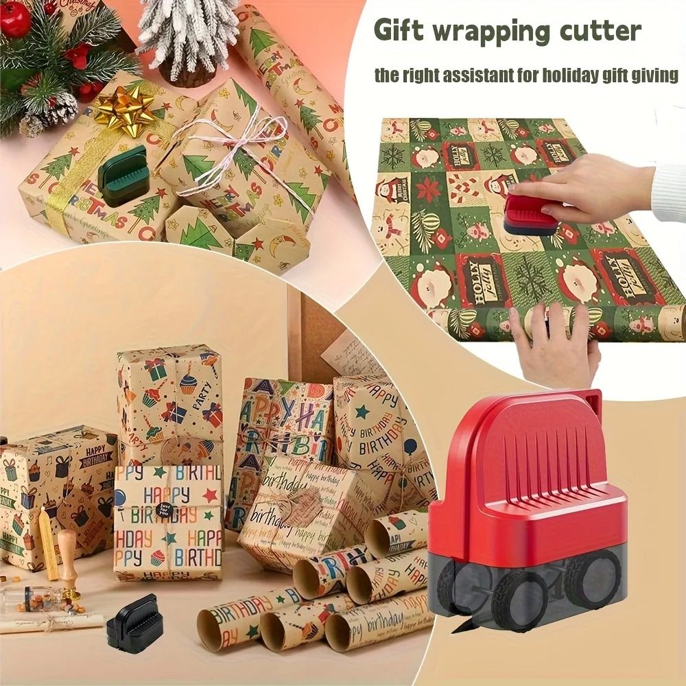 Cylindrical Wrapping Paper Cutter Safe Gift Wrap Paper Cutting Tool