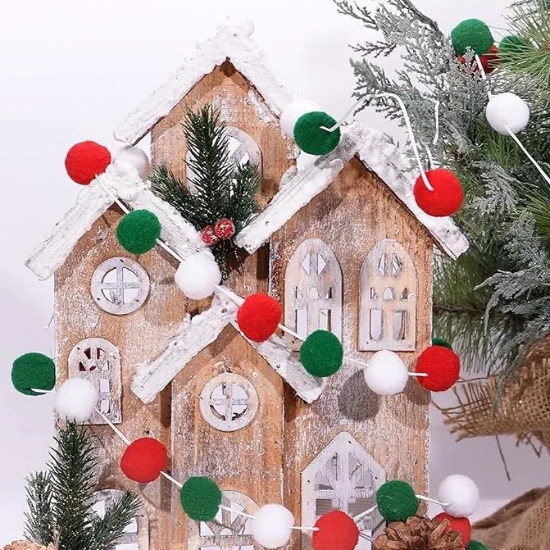 Christmas Hanging Pom Pom Ball Set