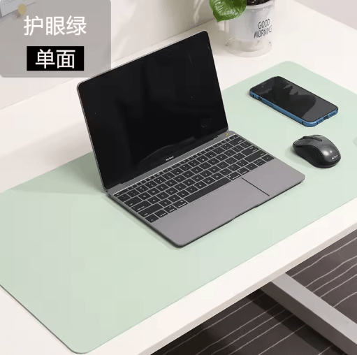 White PU Suede Desk Mat and Mouse Pad Large Non Slip Waterproof Desk Pad