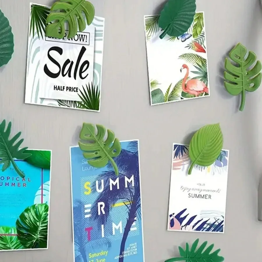 Plant Leaves Fridge Magnets, Decorative ABS Magnetic Patches, Home Whiteboard Magnets, Fridge Decor for Kitchen