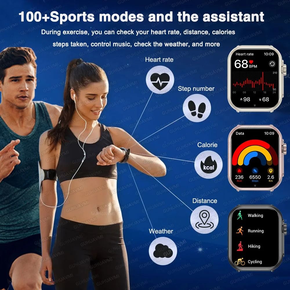 UltraSync AMOLED Smart Watch GPS Bluetooth Call Waterproof Fitness Watch