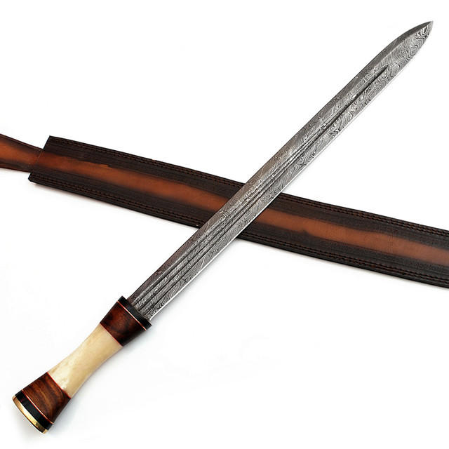 Handmade Damascus Steel Ancient Greek Infantry Spatha Sword