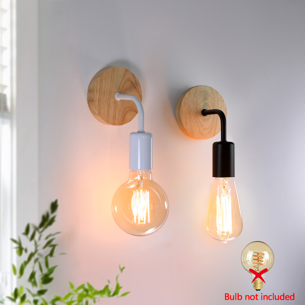 Wood Wall Lamp Sconce for Bedroom & Dining Room Lighting