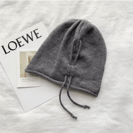 Womens Baggy Slouchy Beanie Warm Knitted Drawstring Winter Hat