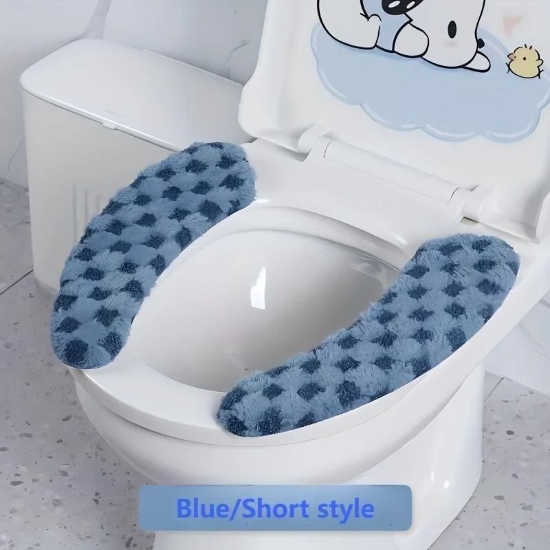 Soft Plush Toilet Seat Cushion Washable Non Slip Toilet Seat Cover
