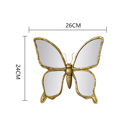 Vintage Dragonfly Resin Wall Art Decorative Mirror Accent for Home