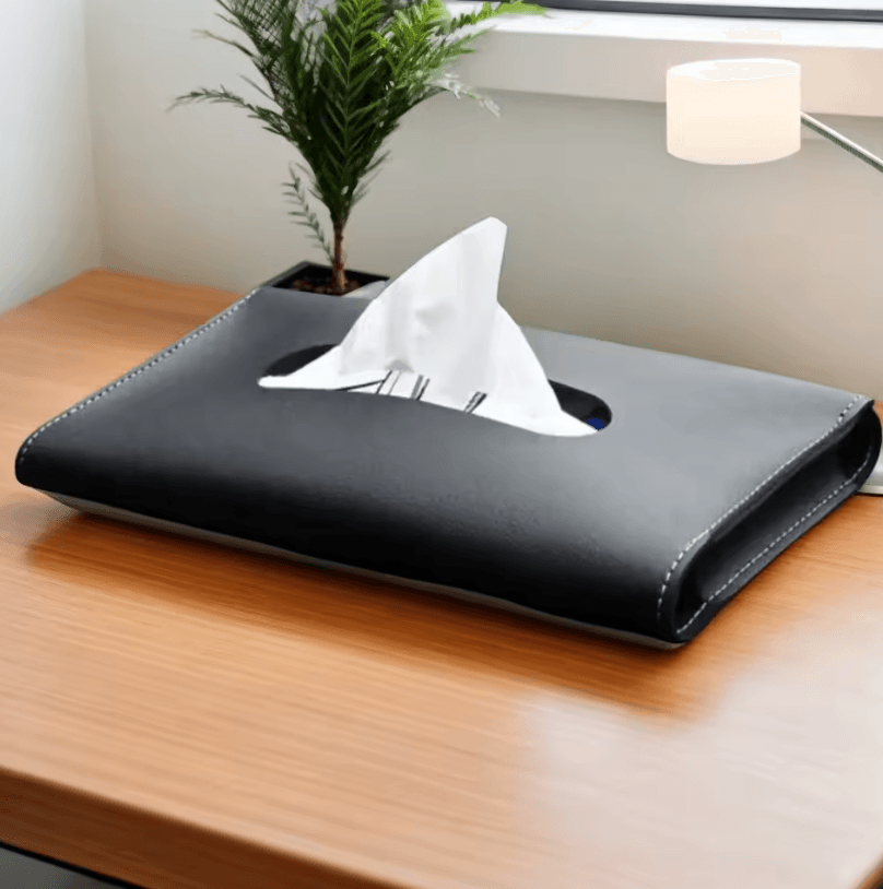 Detachable PU Leather Tissue Box Car Visor Storage Accessory for SUV, Sedan and Truck